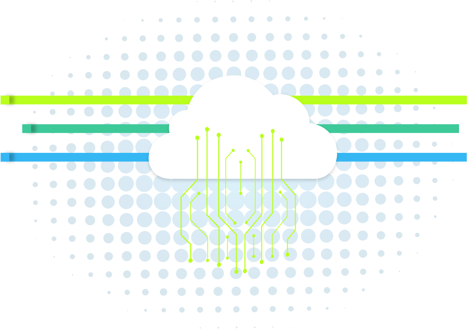 illustration of cloud with digital data lines coming out of it
