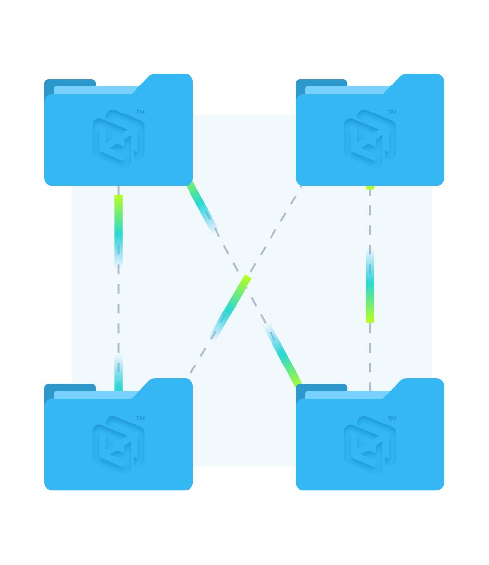Connected folders graphic